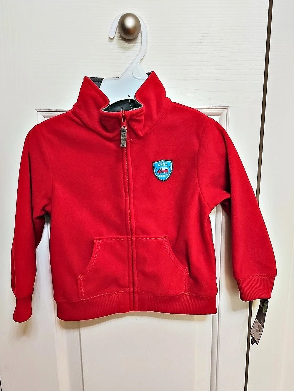 NWT - Carter's Hero Engine Co. Fleece Zip-Up Jacket Baby 18M Red PLS READ